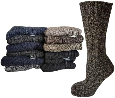 Thermal Socks Mens | Best Thermal Socks for Men | Mid Calf Thermal Socks | Winter Extra Warm Socks Mens | Hiking Boot Chunky Wool Socks Mens Uk 6-11