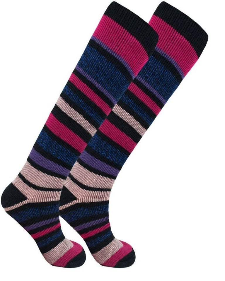 Best Thermal Socks Womens | 2.3 Tog Ultra Warm Socks for Women | Striped Thermal Socks Women | Super Soft Winter Socks for Women 4-8 UK