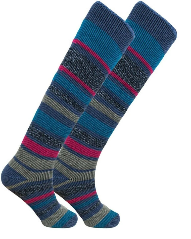 Best Thermal Socks Womens | 2.3 Tog Ultra Warm Socks for Women | Striped Thermal Socks Women | Super Soft Winter Socks for Women 4-8 UK