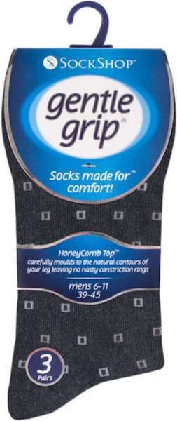 Gentle Grip Non Binding Mens Socks | Men's Non Binding Crew Socks | Men's Gentle Grip Socks Big Foot | Soft Honeycomb Socks Mens 6-11 UK